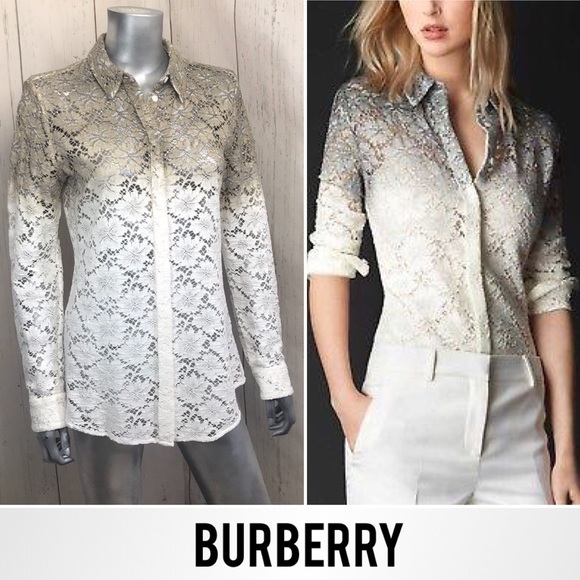 Burberry Tops - BURBERRY Prorsum RARE Ombre Lace Button Down Top